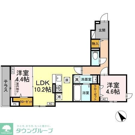 D-ROOM松木Bの物件間取画像